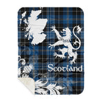 Sherpa Blanket - Tartan Blanket Thistle and Lion Scottish Clan Clergy Blue Plaid Blanket, plaid sherpa blanket queen,purple sherpa blanket,queen sherpa blanket,queen size sherpa blanket,red sherpa blanket,scottish tartan blankets,sherpa blanket,sherpa christmas blanket