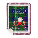 Personalized Gift Tartan Plaid Blanket Clan MacIntyre Hunting Modern With Funny Santa Snowman Reindeer Merry Christmas Gift Sherpa Blanket, blue plaid sherpa blanket,blue tartan sherpa blanket,Buchan,buffalo plaid sherpa blanket,christmas sherpa blanket,Christmas Throw Blanket