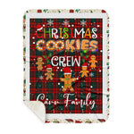 Personalized Gift Tartan Plaid Blanket Clan Carr With Christmas Cookie Baking Crew Christmas Gift Sherpa Blanket, tartan sherpa blanket,buffalo plaid sherpa blanket,christmas sherpa blanket,Christmas Throw Blanket,green plaid sherpa blanket,green sherpa blanket