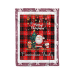 Personalized Gift Tartan Plaid Blanket Clan Cunningham Modern With Funny Santa Snowman Reindeer Merry Christmas Fleece Blanket, Home Living Room, Plaid Blanket, Tartan Blanket, Scottish Blanket, Buffalo fleece blanket, Christmas Blanket
