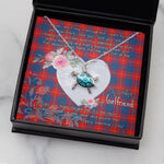 Sea Turtle Necklace Gift for My Beautiful Girlfriend Valentines Necklace Clan McKerrell Red Tartan Blue Turtle Necklace