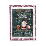 Personalized Gift Tartan Plaid Blanket Clan Kennedy With Funny Santa Snowman Reindeer Merry Christmas Fleece Blanket, Home Living Room, Plaid Blanket, Tartan Blanket, Scottish Blanket, Buffalo fleece blanket, Christmas Blanket