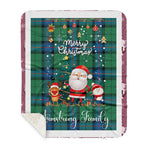 Personalized Gift Tartan Plaid Blanket Clan Armstrong Ancient With Funny Santa Snowman Reindeer Merry Christmas Gift Sherpa Blanket, blue plaid sherpa blanket,blue tartan sherpa blanket,Buchan,buffalo plaid sherpa blanket,christmas sherpa blanket,Christmas Throw Blanket