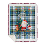 Personalized Gift Tartan Plaid Blanket Clan Campbell Dress Ancient With Funny Santa Snowman Reindeer Merry Christmas Gift Sherpa Blanket, blue plaid sherpa blanket,blue tartan sherpa blanket,Buchan,buffalo plaid sherpa blanket,christmas sherpa blanket,Christmas Throw Blanket
