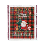 Personalized Gift Tartan Plaid Blanket Clan Stewart Stuart of Bute With Funny Santa Snowman Reindeer Merry Christmas Fleece Blanket, Home Living Room, Plaid Blanket, Tartan Blanket, Scottish Blanket, Buffalo fleece blanket, Christmas Blanket