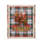 Personalized Gift Plaid Tartan Blanket Clan MacDuff Dress Modern With Moose Lover Xmas Gift Santa Riding Christmas Fleece Blanket
