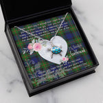 Sea Turtle Necklace Gift for My Beautiful Girlfriend Valentines Necklace Clan Gunn Tartan Blue Turtle Necklace