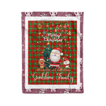 Personalized Gift Tartan Plaid Blanket Clan Gartshore With Funny Santa Snowman Reindeer Merry Christmas Fleece Blanket, Christmas Blanket, Plaid Blanket, Tartan Blanket,Scottish Blanket