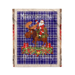 Personalized Gift Plaid Tartan Blanket Clan Allardice With Moose Lover Xmas Gift Santa Riding Christmas Fleece Blanket