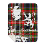 Sherpa Blanket - Tartan Blanket Thistle and Lion Scottish Clan Stewart High Stewards Plaid Blanket, plaid sherpa blanket queen,purple sherpa blanket,queen sherpa blanket,queen size sherpa blanket,red sherpa blanket,scottish tartan blankets,sherpa blanket,sherpa christmas blanket