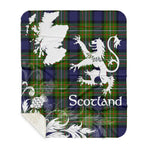 Sherpa Blanket - Tartan Blanket Thistle and Lion Scottish Clan Ferguson Plaid Blanket, plaid sherpa blanket queen,purple sherpa blanket,queen sherpa blanket,queen size sherpa blanket,red sherpa blanket,scottish tartan blankets,sherpa blanket,sherpa christmas blanket