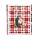 Products Personalized Gift Tartan Plaid Blanket Clan MenZies Red With Funny Santa Snowman Reindeer Merry Christmas Fleece Blanket