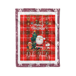 Personalized Gift Tartan Plaid Blanket Clan Duke Of Rothesay With Funny Santa Snowman Reindeer Merry Christmas Fleece Blanket, Home Living Room, Plaid Blanket, Tartan Blanket, Scottish Blanket, Buffalo fleece blanket, Christmas Blanket
