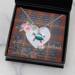 Sea Turtle Necklace Gift for My Beautiful Girlfriend Valentines Necklace Clan Fraser Hunting Modern Tartan Blue Turtle Necklace
