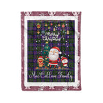 Personalized Gift Tartan Plaid Blanket Clan MacCallum of Berwick With Funny Santa Snowman Reindeer Merry Christmas Fleece Blanket, Home Living Room, Plaid Blanket, Tartan Blanket, Scottish Blanket, Buffalo fleece blanket, Christmas Blanket