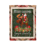 Personalized Gift Plaid Tartan Blanket Clan Gayre With Moose Lover Xmas Gift Santa Riding Christmas Fleece Blanket