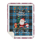 Personalized Gift Tartan Plaid Blanket Clan Maule Ancient With Funny Santa Snowman Reindeer Merry Christmas Gift Sherpa Blanket, blue plaid sherpa blanket,blue tartan sherpa blanket,Buchan,buffalo plaid sherpa blanket,christmas sherpa blanket,Christmas Throw Blanket