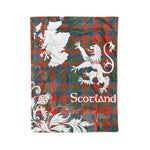 Scotstee Shop Tartan Plaid Fleece Blankets Thistle and Lion Scottish Clan Matheson Ancient Plaid Blanket