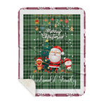 Personalized Gift Tartan Plaid Blanket Clan MacDonald Lord Of The Isles With Funny Santa Snowman Reindeer Merry Christmas Gift Sherpa Blanket, blue plaid sherpa blanket,blue tartan sherpa blanket,Buchan,buffalo plaid sherpa blanket,christmas sherpa blanket,Christmas Throw Blanket