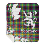 Sherpa Blanket - Tartan Blanket Thistle and Lion Scottish Clan Clephane Plaid Blanket, plaid sherpa blanket queen,purple sherpa blanket,queen sherpa blanket,queen size sherpa blanket,red sherpa blanket,scottish tartan blankets,sherpa blanket,sherpa christmas blanket