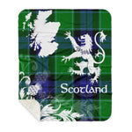 Sherpa Blanket - Tartan Blanket Thistle and Lion Scottish Clan Monteith Plaid Blanket, plaid sherpa blanket queen,purple sherpa blanket,queen sherpa blanket,queen size sherpa blanket,red sherpa blanket,scottish tartan blankets,sherpa blanket,sherpa christmas blanket