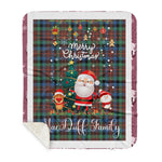 Personalized Gift Tartan Plaid Blanket Clan MacDuff Hunting Ancient With Funny Santa Snowman Reindeer Merry Christmas Gift Sherpa Blanket, blue plaid sherpa blanket,blue tartan sherpa blanket,Buchan,buffalo plaid sherpa blanket,christmas sherpa blanket,Christmas Throw Blanket