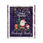 Personalized Gift Tartan Plaid Blanket Clan Horsburgh With Funny Santa Snowman Reindeer Merry Christmas Fleece Blanket, Christmas Blanket, Plaid Blanket, Tartan Blanket,Scottish Blanket