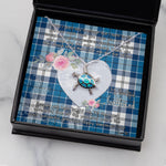 Sea Turtle Necklace Gift for My Beautiful Girlfriend Valentines Necklace Clan Roberton Tartan Blue Turtle Necklace