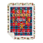 Personalized Gift Tartan Plaid Blanket Clan MacTavish With Christmas Cookie Baking Crew Christmas Gift Sherpa Blanket, tartan sherpa blanket,buffalo plaid sherpa blanket,christmas sherpa blanket,Christmas Throw Blanket,green plaid sherpa blanket,green sherpa blanket