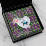 Sea Turtle Necklace Gift for My Beautiful Girlfriend Valentines Necklace Clan Taylor Tartan Blue Turtle Necklace