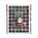 Personalized Gift Tartan Plaid Blanket Clan Douglas Grey With Funny Santa Snowman Reindeer Merry Christmas Fleece Blanket, Home Living Room, Plaid Blanket, Tartan Blanket, Scottish Blanket, Buffalo fleece blanket, Christmas Blanket