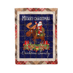 Personalized Gift Plaid Tartan Blanket Clan Crichton With Moose Lover Xmas Gift Santa Riding Christmas Fleece Blanket