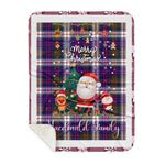 Personalized Gift Tartan Plaid Blanket Clan MacDonald Dress Modern With Funny Santa Snowman Reindeer Merry Christmas Gift Sherpa Blanket, blue plaid sherpa blanket,blue tartan sherpa blanket,Buchan,buffalo plaid sherpa blanket,christmas sherpa blanket,Christmas Throw Blanket-Recovered