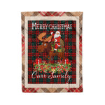 Personalized Gift Plaid Tartan Blanket Clan Carr With Moose Lover Xmas Gift Santa Riding Christmas Fleece Blanket