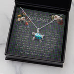 Sea Turtle Necklace To My Beautiful Soulmate Necklace In Your Eyes I Have Found My Home Clan Forbes of Druinnor Tartan Blue Turtle Necklace