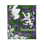 Scotstee Shop Tartan Plaid Fleece Blankets Thistle and Lion Scottish Clan Strange of Balcaskie Plaid Blanket