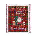 Personalized Gift Tartan Plaid Blanket Clan Grant of Rothiemurchus With Funny Santa Snowman Reindeer Merry Christmas Fleece Blanket, Christmas Blanket, Plaid Blanket, Tartan Blanket,Scottish Blanket