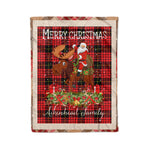 Personalized Gift Plaid Tartan Blanket Clan Aikenhead With Moose Lover Xmas Gift Santa Riding Christmas Fleece Blanket