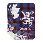 Sherpa Blanket - Tartan Blanket Thistle and Lion Scottish Clan Rutherford Hunting Plaid Blanket, plaid sherpa blanket queen,purple sherpa blanket,queen sherpa blanket,queen size sherpa blanket,red sherpa blanket,scottish tartan blankets,sherpa blanket,sherpa christmas blanket