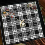 To My Beautiful Soulmate Necklace In Your Eyes I Have Found My Home Clan MacFarlane Black & White Tartan Wishbone Dancing Necklace