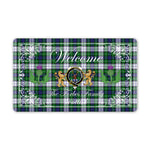 Doormat - Welcome Mat Scottish Clan Forbes Dress Tartan Door Mat, Plaid Doormat With Thistle and Two Lion Scottish