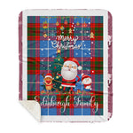 Personalized Gift Tartan Plaid Blanket Clan Edinburgh With Funny Santa Snowman Reindeer Merry Christmas Gift Sherpa Blanket, blue plaid sherpa blanket,blue tartan sherpa blanket,Buchan,buffalo plaid sherpa blanket,christmas sherpa blanket,Christmas Throw Blanket