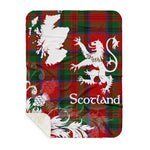 Sherpa Blanket - Tartan Blanket Thistle and Lion Scottish Clan MacDuff Plaid Blanket, plaid sherpa blanket queen,purple sherpa blanket,queen sherpa blanket,queen size sherpa blanket,red sherpa blanket,scottish tartan blankets,sherpa blanket,sherpa christmas blanket