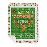 Personalized Gift Tartan Plaid Blanket Clan Forrester Hunting With Christmas Cookie Baking Crew Christmas Gift Sherpa Blanket, tartan sherpa blanket,buffalo plaid sherpa blanket,christmas sherpa blanket,Christmas Throw Blanket,green plaid sherpa blanket,green sherpa blanket