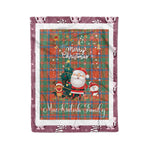 Personalized Gift Tartan Plaid Blanket Clan MacKintosh Ancient With Funny Santa Snowman Reindeer Merry Christmas Fleece Blanket, Home Living Room, Plaid Blanket, Tartan Blanket, Scottish Blanket, Buffalo fleece blanket, Christmas Blanket