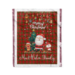 Personalized Gift Tartan Plaid Blanket Clan MacAlister of Glenbarr With Funny Santa Snowman Reindeer Merry Christmas Fleece Blanket, Home Living Room, Plaid Blanket, Tartan Blanket, Scottish Blanket, Buffalo fleece blanket, Christmas Blanket