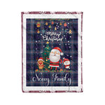 Personalized Gift Tartan Plaid Blanket Clan Nevoy With Funny Santa Snowman Reindeer Merry Christmas Fleece Blanket, Home Living Room, Plaid Blanket, Tartan Blanket, Scottish Blanket, Buffalo fleece blanket, Christmas Blanket