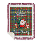 Personalized Gift Tartan Plaid Blanket Clan Shaw Green Modern With Funny Santa Snowman Reindeer Merry Christmas Gift Sherpa Blanket, blue plaid sherpa blanket,blue tartan sherpa blanket,Buchan,buffalo plaid sherpa blanket,christmas sherpa blanket,Christmas Throw Blanket