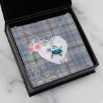 Sea Turtle Necklace Gift for My Beautiful Girlfriend Valentines Necklace Clan Tweedie Tartan Blue Turtle Necklace
