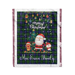 Personalized Gift Tartan Plaid Blanket Clan MacEwen Hunting With Funny Santa Snowman Reindeer Merry Christmas Fleece Blanket, Home Living Room, Plaid Blanket, Tartan Blanket, Scottish Blanket, Buffalo fleece blanket, Christmas Blanket